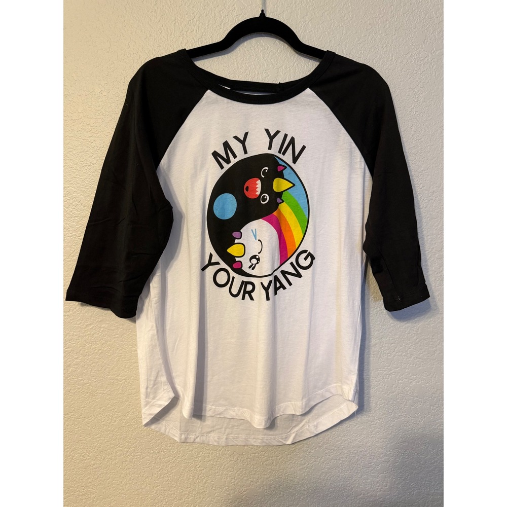 So So Happy x Iron Fist My Yin Your Yang Raglan Baseball Tee White Black Medium